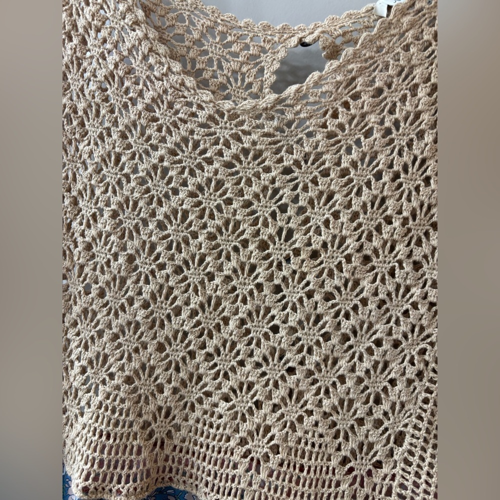 John Mark Tan Crochet and Multicolor Layered Tunic - Picture 4 of 7